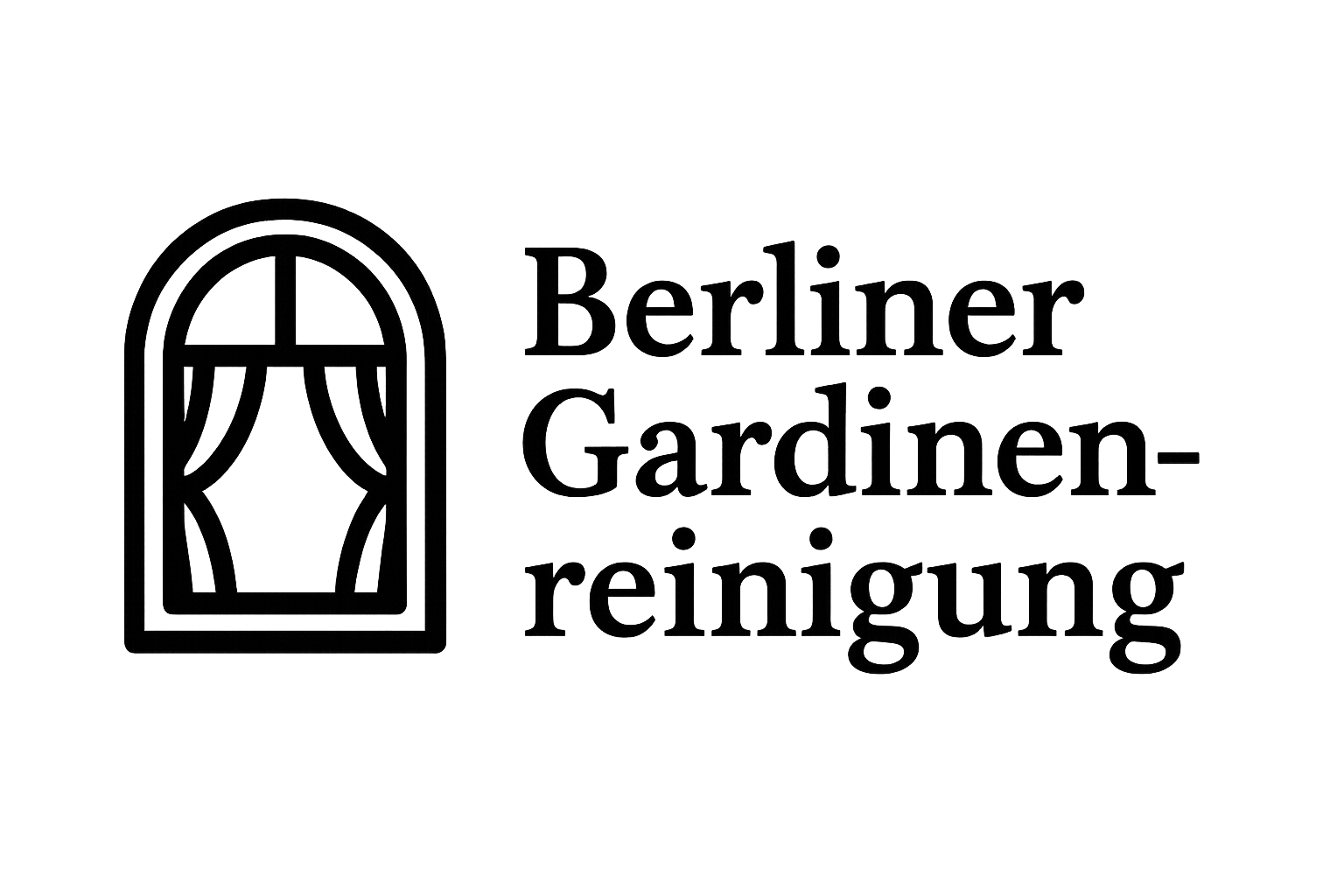 Logo Berliner Gardinenreinigung mit Fenstersymbol