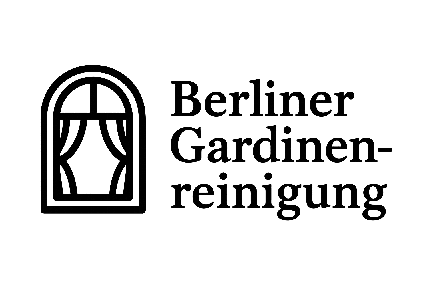 Logo Berliner Gardinenreinigung mit Fenstersymbol